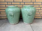 2 stks Riviera Maison Ginger vintage bloempot groen, Tuin en Terras, Bloempotten, Ophalen, Zo goed als nieuw
