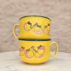 Set van 2 vintage soepkommen – Just Mugs England, Verzenden, Keramiek, Zo goed als nieuw, Overige stijlen