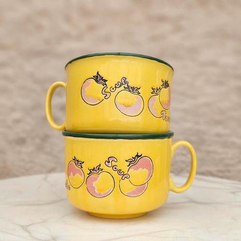 Set van 2 vintage soepkommen – Just Mugs England, Huis en Inrichting, Keuken | Servies, Zo goed als nieuw, Kop(pen) en/of Schotel(s)