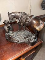 Bronzen paardenbeeld - 33x28cm, Antiek en Kunst, Kunst | Beelden en Houtsnijwerken, Ophalen