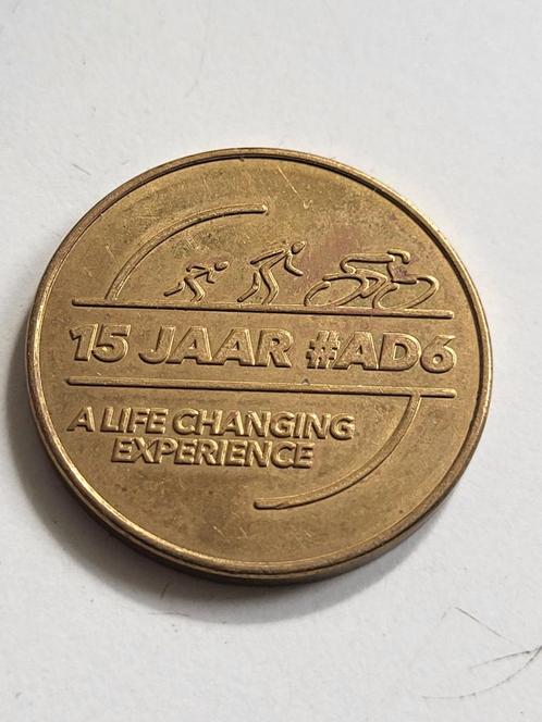 Alpe d'Huzes Herdenkingsmunt - 15 Jaar #AD6 opgevenisgeenop, Postzegels en Munten, Penningen en Medailles, Brons, Buitenland, Ophalen of Verzenden