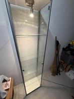 Glazen vitrinekast met verlichting, Huis en Inrichting, Kasten | Vitrinekasten, Ophalen, Met plank(en), Minder dan 50 cm, 150 tot 200 cm