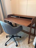 Walnoothout bureau met schuiflade, Ophalen, Zo goed als nieuw, Bureau