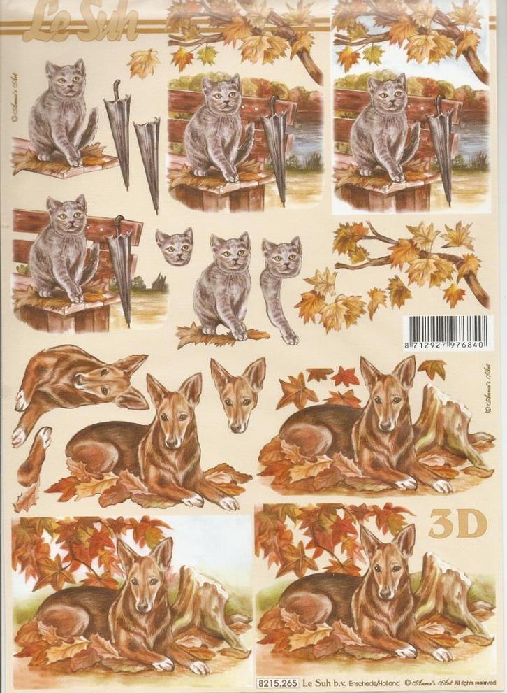 d15 knipvel le suh 8215.265 hond poes, Hobby en Vrije tijd, Kaarten | Zelf maken, Nieuw, Knipvel, Dieren, Ophalen of Verzenden