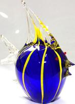 Schitterende Murano Blauw & Geel Kristallen Angelfish, Verzenden, Zo goed als nieuw, Kristal, Beeldje(s)