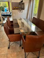 Montis Chaplin Rancho Leer - 4 Stuks, Huis en Inrichting, Stoelen, Ophalen, Bruin, Leer, Zo goed als nieuw