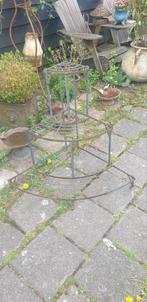 Oude groene metalen planten etagere rek halfrond ijzer, Ophalen of Verzenden