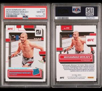 Psa-10 2023 DONRUSS UFC MUHAMMAD MOKAEV PRESS PROOF TEAL beschikbaar voor biedingen