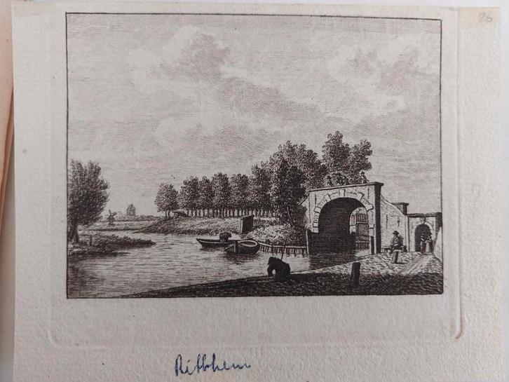 360 / De Lemster Waterpoort te Sloten Originele gravure 1790, Antiek en Kunst, Kunst | Etsen en Gravures, Ophalen of Verzenden