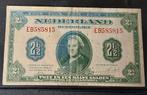 Muntbiljet 2½ gulden  Wilhelmina I 4-2-1943 Groen/Blauw, Postzegels en Munten, Bankbiljetten | Nederland, Verzenden, 2½ gulden