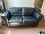 Lederen zwarte bank, Huis en Inrichting, Ophalen, Gebruikt, 150 tot 200 cm, Driepersoons
