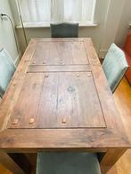 Eettafel met stoelen (past bij tv meubel), Huis en Inrichting, Stoelen, Ophalen, Gebruikt, Bruin, Vier