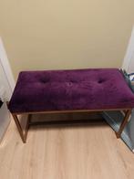 Bankje  paars fluweel, Ophalen of Verzenden, Zo goed als nieuw, Rechthoekig, 125 cm of meer