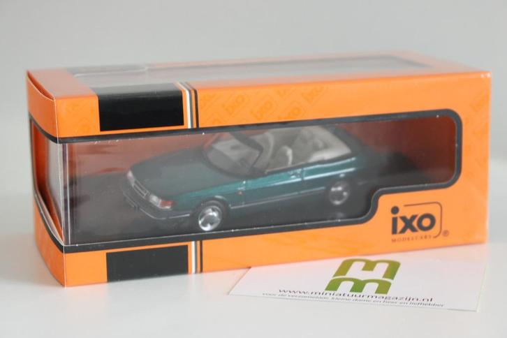 Saab 900 cabrio 1991 groen 1:43 IXO, Hobby en Vrije tijd, Modelauto's | 1:43, Nieuw, Auto, Overige merken, Verzenden