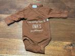 Leuke bruine romper met tekst, Ophalen of Verzenden, Zo goed als nieuw, Jongetje of Meisje, Pakje