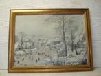 prent op doek , Winterpret  Breugel   64 x 49 Cm, Antiek en Kunst, Kunst | Schilderijen | Klassiek, Ophalen