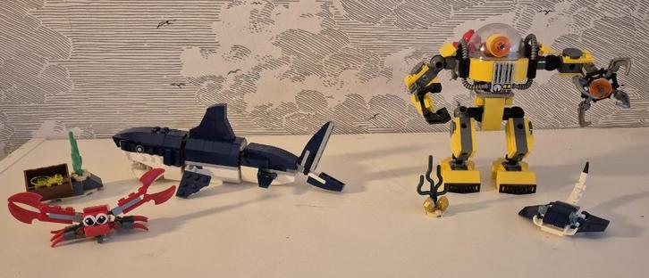 LEGO Creator 31090 Onderwaterrobot en 31088 Diepzeewezens, Kinderen en Baby's, Speelgoed | Duplo en Lego, Zo goed als nieuw, Lego