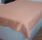 Zalmkleurige wollen vintage deken, Huis en Inrichting, Woonaccessoires | Plaids en Woondekens, Ophalen of Verzenden, Zo goed als nieuw