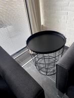 bijzettafeltje zwart draadmetaal, Minder dan 55 cm, Metaal of Aluminium, Rond, Zo goed als nieuw