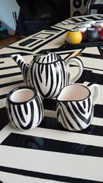 Zebra print theepot & suikerpot en melk kannetje, Ophalen, Zo goed als nieuw, Overige stijlen, Overige typen