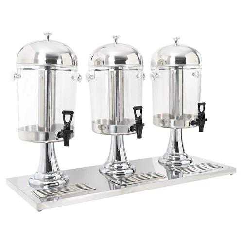 Drievoudige sapdispenser roestvrij staal €250, Huis en Inrichting, Keuken | Keukenbenodigdheden, Nieuw, Ophalen of Verzenden