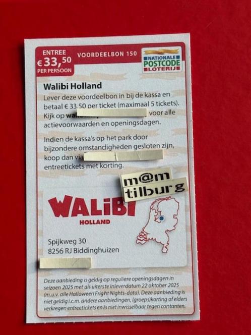 Voordeelbon 150 Walibi Holland entree €33,50 p.p., Tickets en Kaartjes, Recreatie | Pretparken en Attractieparken, Drie personen of meer
