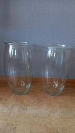 2 grote chique glazen vazen, Glas, Zo goed als nieuw, 50 tot 75 cm, Ophalen