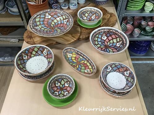 Kleurrijk Servies, Tunesische borden en schalen, Huis en Inrichting, Keuken | Servies, Nieuw, Schaal of Schalen, Overige stijlen