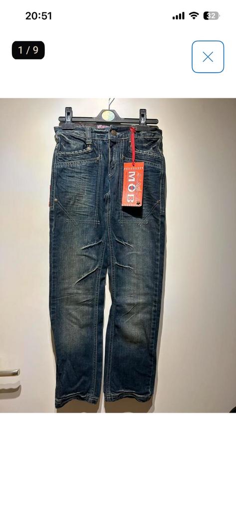 140 - spijkerbroek jeans NIEUW MOB jongen, Ophalen of Verzenden, Zo goed als nieuw, Jongen, Broek