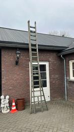 Houten opsteek ladder 2 x 18 treden. 7,5 meter., Ophalen, Gebruikt, Ladder, Opvouwbaar of Inschuifbaar