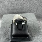 Gouden Ring | 18k* | 6g |witte+zwarte brilj |17,25 | 338044, Sieraden, Tassen en Uiterlijk, Gebruikt, Ophalen of Verzenden, 17 tot 18