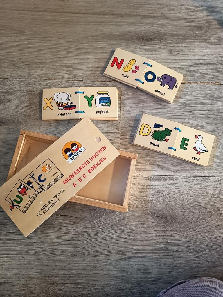 Houten ABC Boekjes Educatief, Ophalen of Verzenden, Gebruikt, Taal en Lezen