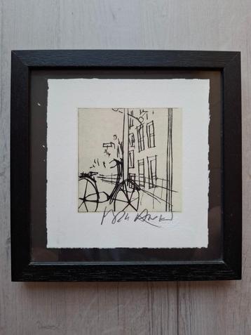 Mark Raven 'Fiets' origineel & handtekening Amsterdam Art beschikbaar voor biedingen