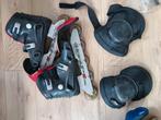 Nijdam 5 inline racer speed met Bauer kniebeschermers, Ophalen, Gebruikt, Bescherming, Overige merken
