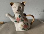 Gebloemde poes kat theepot uit Thailand 17 cm, Antiek en Kunst, Ophalen of Verzenden