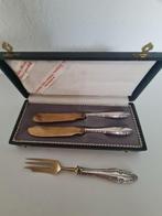 3 items antiek bestek zilver gekeurd 800 in originele etui, Antiek en Kunst, Ophalen of Verzenden, Goud