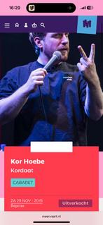 Kor Hoebe zaterdag 29 november Meervaart tickets, Twee personen, November, Levenslied