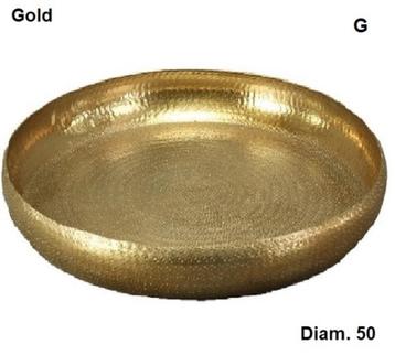 Dienblad Gold Diam. 50 getrommeld met motief beschikbaar voor biedingen