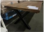 Schitterende nieuwe Brinker tafel stalen X-poten +4 stoelen, Huis en Inrichting, Tafels | Eettafels, Ophalen, 100 tot 150 cm, Vier personen