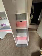 Neo hoogslaper met bureau en kledingkast (90/200) roze/wit, Kinderen en Baby's, Ophalen, Gebruikt, Hoogslaper