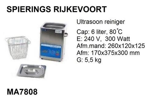 Ultrasoon reiniger 6 liter ultrasonic cleaner Spierings, Doe-het-zelf en Verbouw, Reinigingsmachines, Nieuw, Overige typen, Ophalen of Verzenden