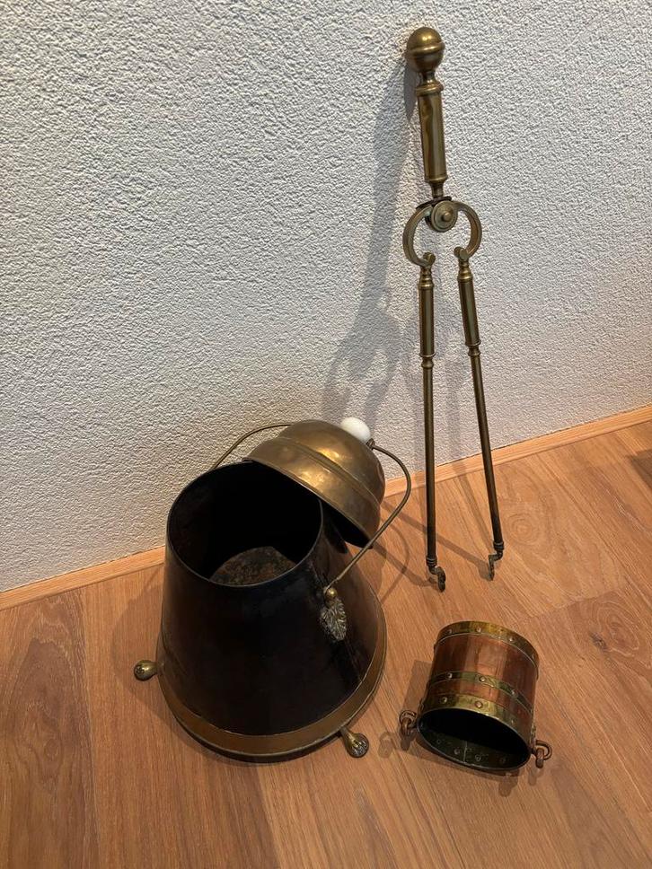 Koperen Doofpot, Vuurtang en Kooltjesbakje, Antiek en Kunst, Antiek | Koper en Brons, Koper, Ophalen of Verzenden