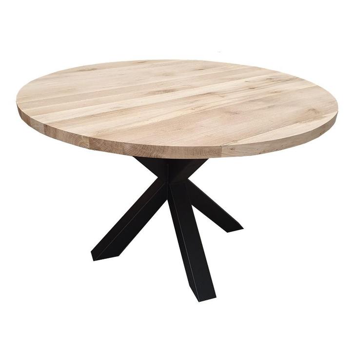 Eiken tafel | tafelbladen | eettafel | eettafel rond | eiken, Huis en Inrichting, Tafels | Eettafels, Nieuw, 100 tot 150 cm, Vijf personen of meer