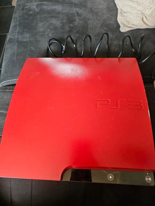 Te koop playstation 3 red met controller games en kabels, Spelcomputers en Games, Spelcomputers | Sony PlayStation 3, Gebruikt