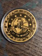 Goudkleurige 'New Wonders of the World' Munt, Ophalen of Verzenden, Overige materialen