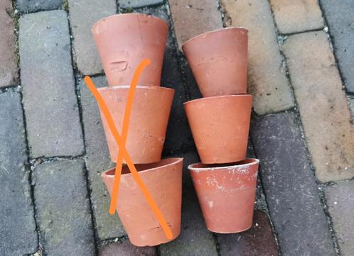 Terracotta Bloempotjes potjes set van 6 jaren 70-80 Miekje's, Tuin en Terras, Bloempotten, Zo goed als nieuw, Terracotta, Ophalen of Verzenden