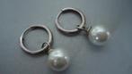 zilveren Zinzi oorringen met parel hangers, Hangers, Ophalen of Verzenden, Zo goed als nieuw, Zilver