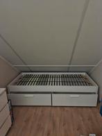 Ikea Brimnes 1 persoons met lades (zsm ophalen), Huis en Inrichting, Slaapkamer | Bedden, Ophalen, Gebruikt, Wit, Tweepersoons