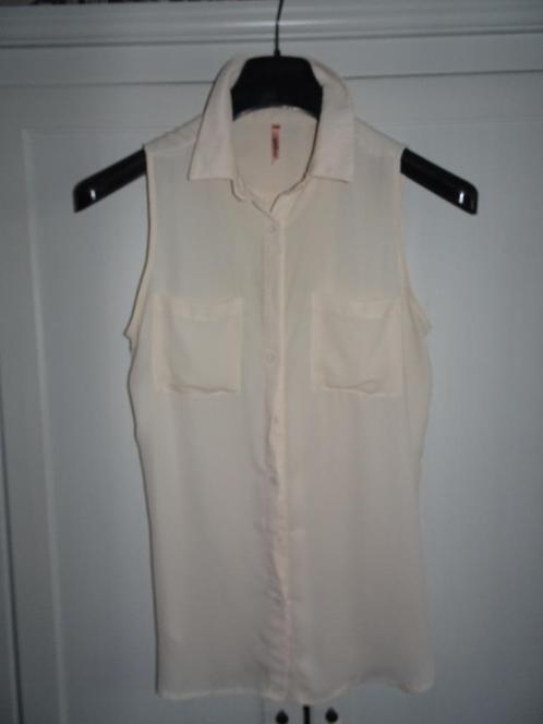 Leuke zomerse blouse beige mouwloos maat m, Kleding | Dames, Blouses en Tunieken, Zo goed als nieuw, Maat 38/40 (M), Beige, Ophalen of Verzenden