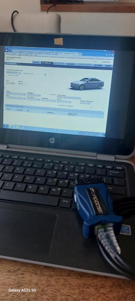 Hp of Dell laptop met mongoose volvo uitlees tool, Auto diversen, Autogereedschap, Zo goed als nieuw, Verzenden